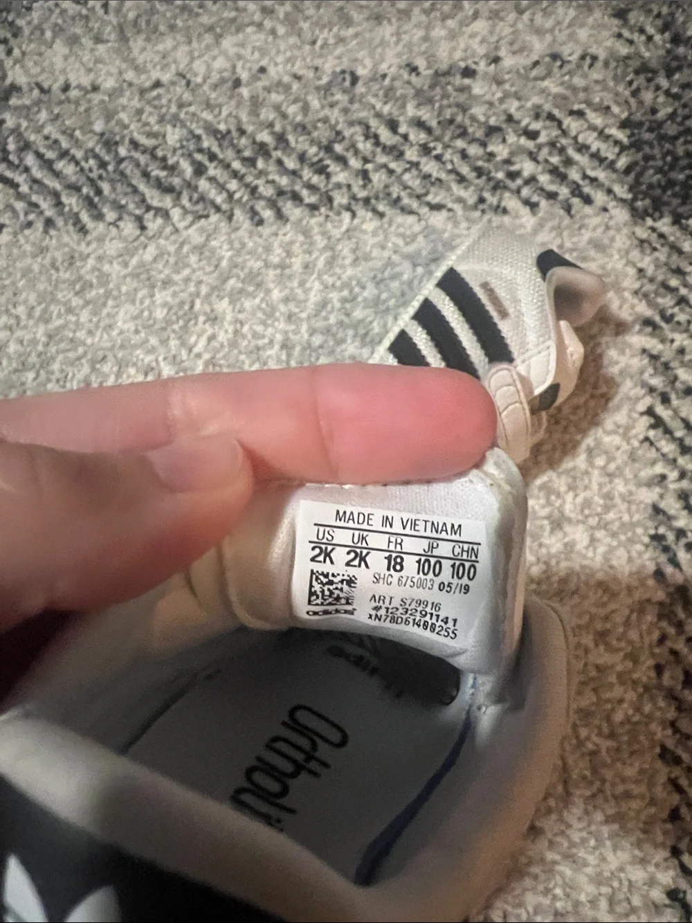 Baby Adidas Superstar Velcro shoes - size 2K